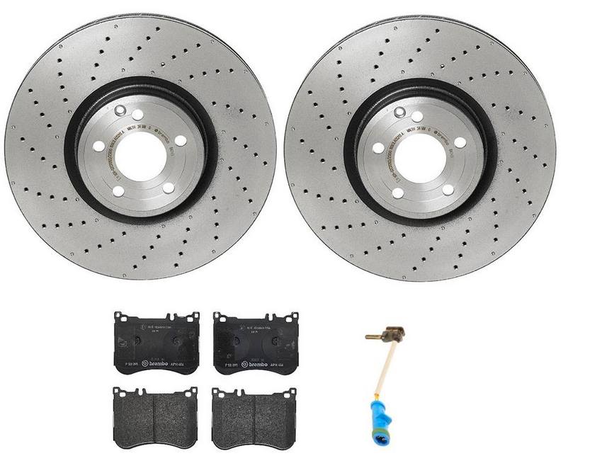 Mercedes Brakes Kit - Brembo Pads and Rotors Front (360mm) (Low-Met) 231421131207 - Brembo 1541598KIT